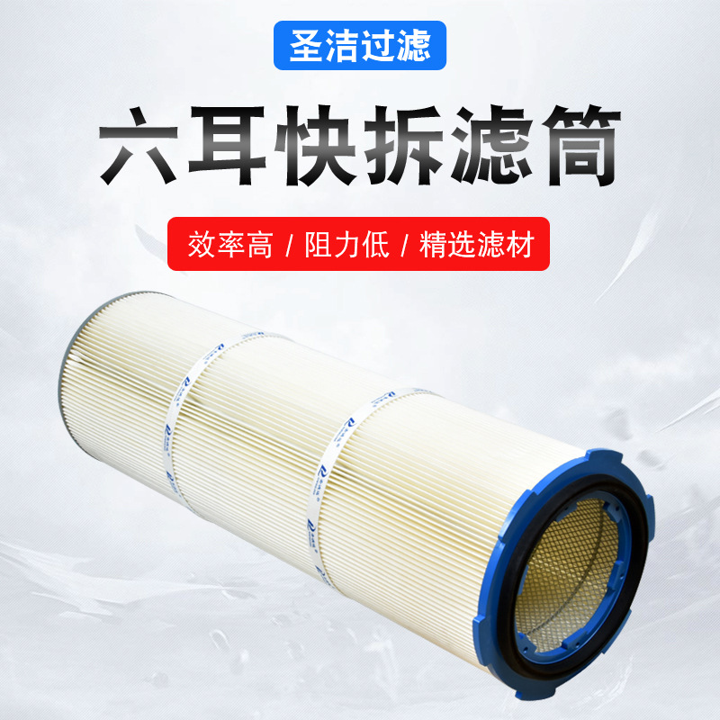 快拆六耳卡盤式除塵濾芯